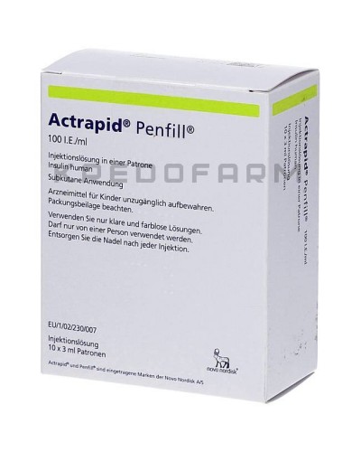 Актрапид картриджи, раствор ● Actrapid