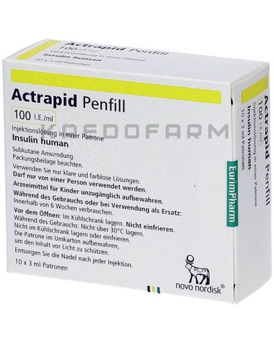 Актрапид картриджи, раствор ● Actrapid