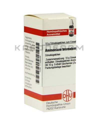 Амоніум Броматум глобули, розчин, таблетки ● Ammonium Bromatum