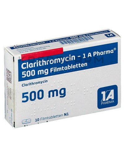 Кларитроміцин гранули, порошок, таблетки ● Clarithromycin