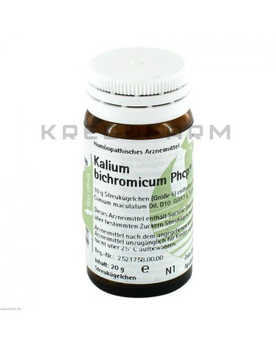 Каліум Біхромікум ампули, глобули, розчин, таблетки ● Kalium Bichromicum