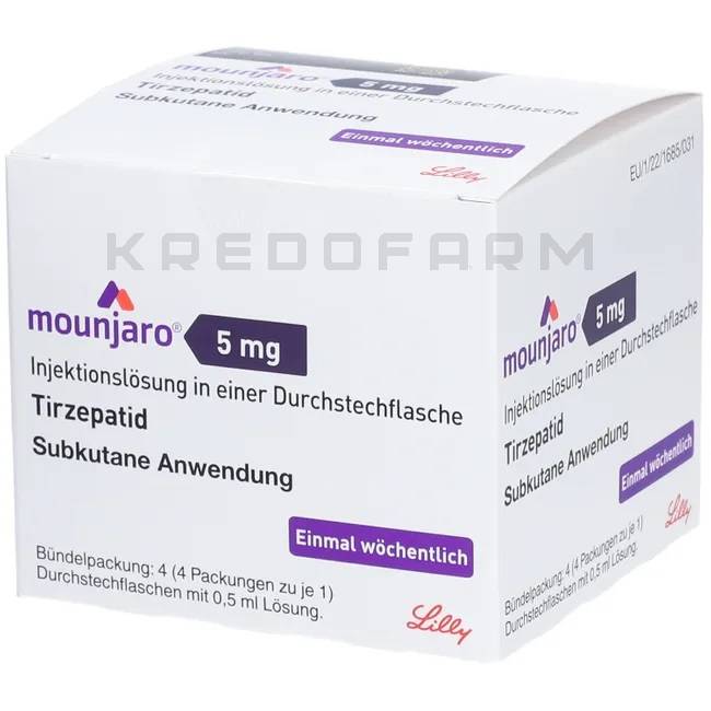 МУНДЖАРО ● MOUNJARO раствор для инъекций 5 мг 4 шт - Лилли ● Тирзепатид =36 384 грн