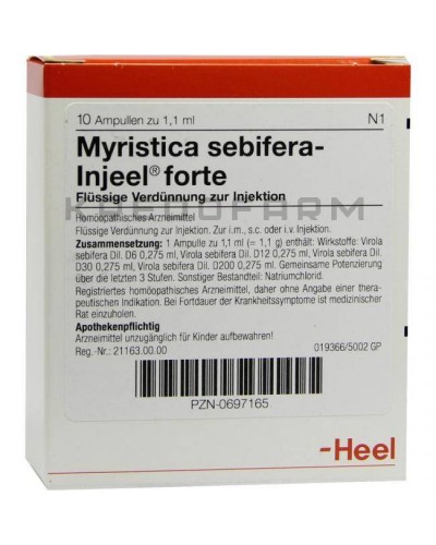 Миристика Себифера ампулы, глобули, раствор, таблетки ● Myristica Sebifera